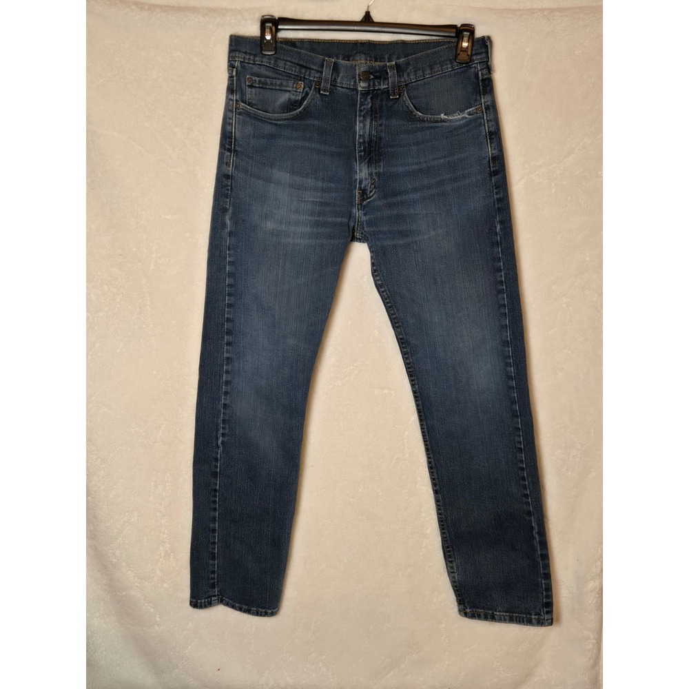 Levis 505 Regular Fit Jeans Mens 34x32 Blue Straight Leg Denim Pants 00505-1460